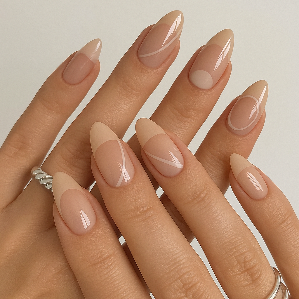 Almond Nails with Negative Space