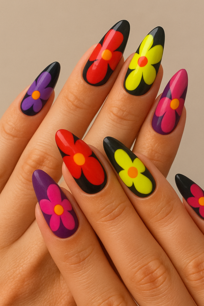 Bold Floral Nail Art