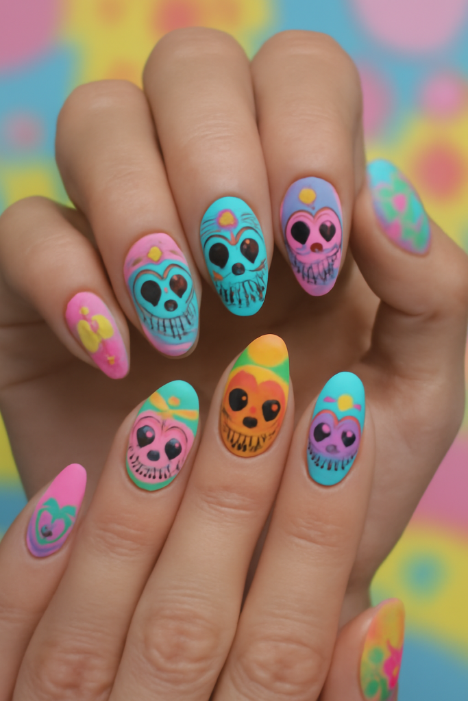 Candy Skull Nails