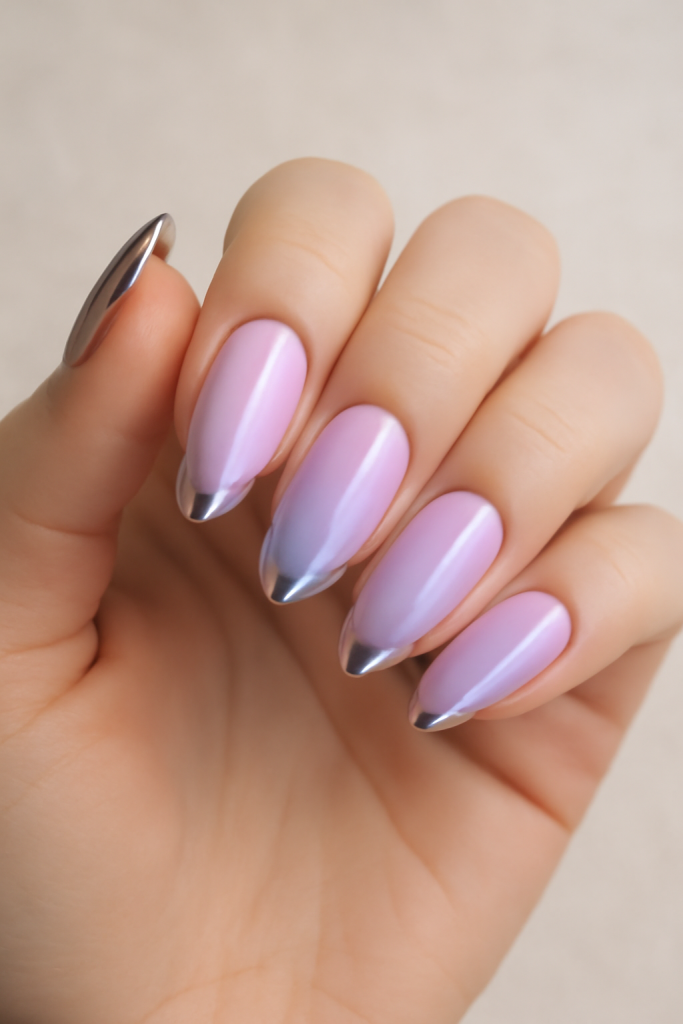 Chrome Ombre with Pink and Purple Pastels