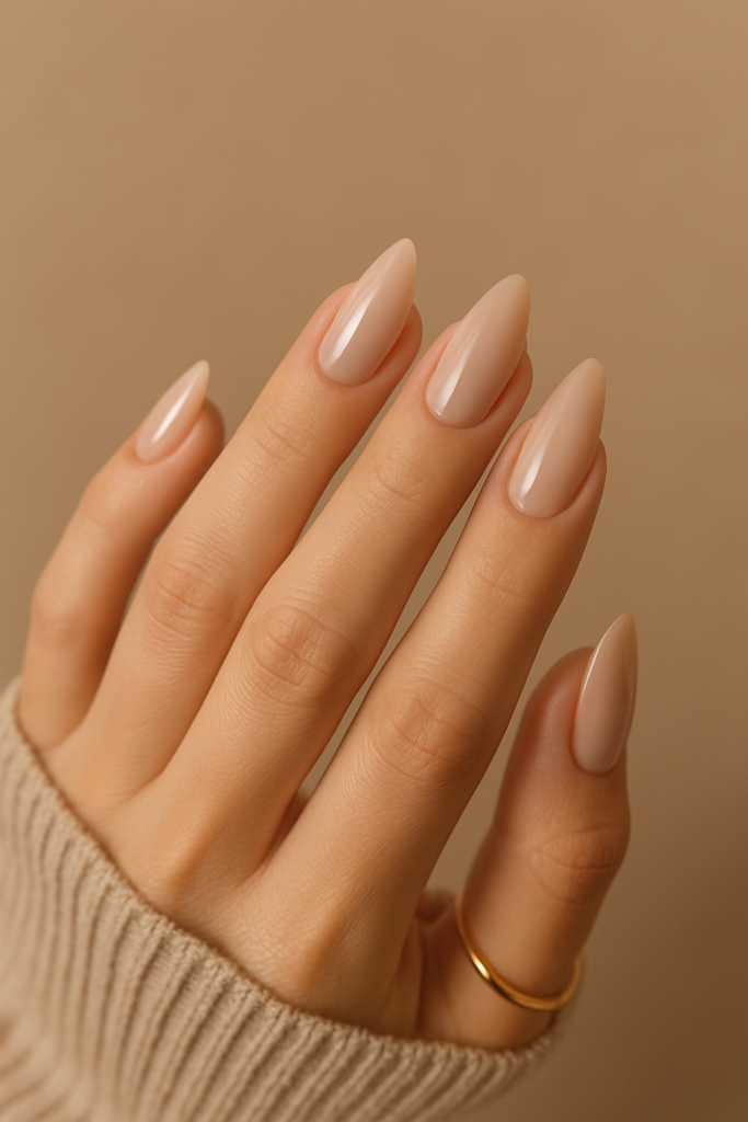 Classic Nude Almond Nails