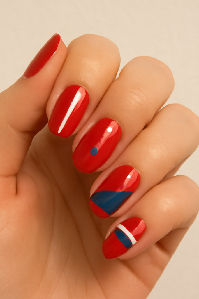 Classic Red with Blue and White Accents