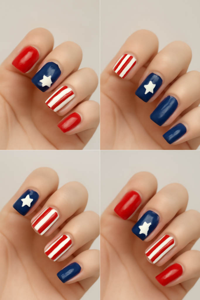 Classic Stars and Stripes nails