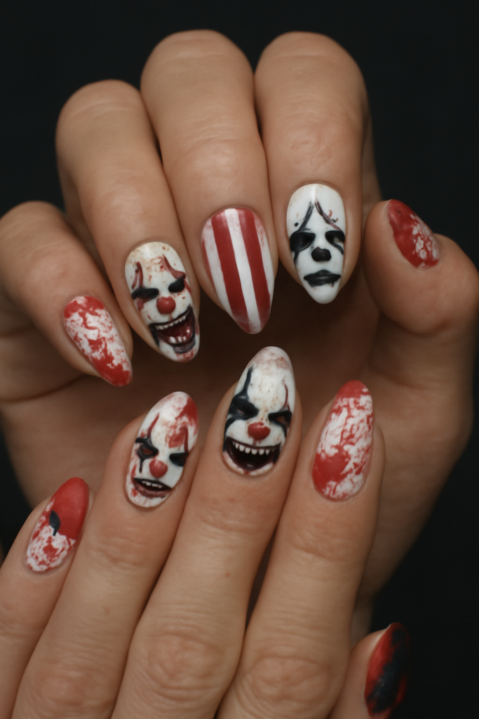 Creepy Clown Nails