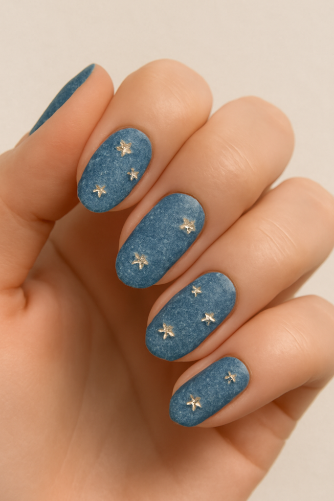 Denim Texture with Star Accents