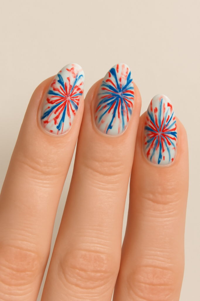Firecracker-Inspired Nail Art