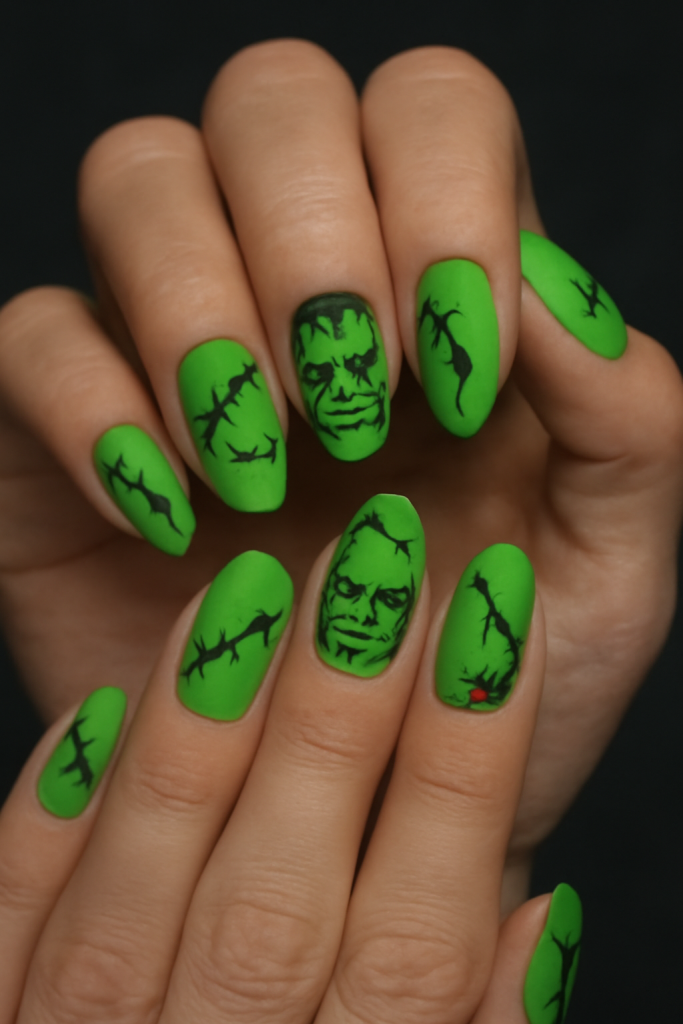 Frankenstein Nail Art