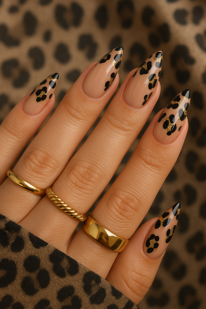 Leopard Print Almond Nails