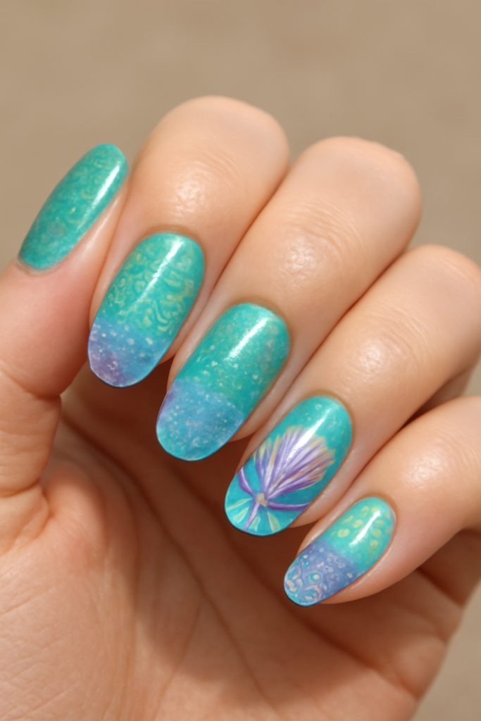 Mermaid-Inspired Nails