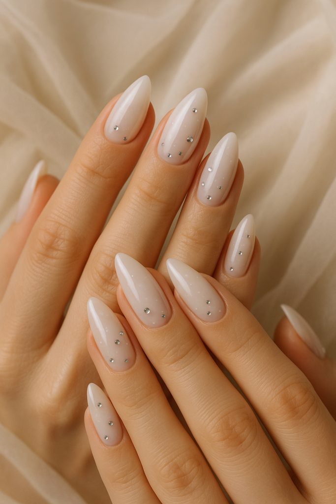 Milky White with Rhinestones