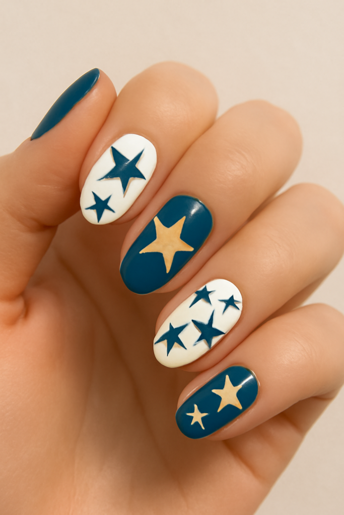 Nautical Stars nails