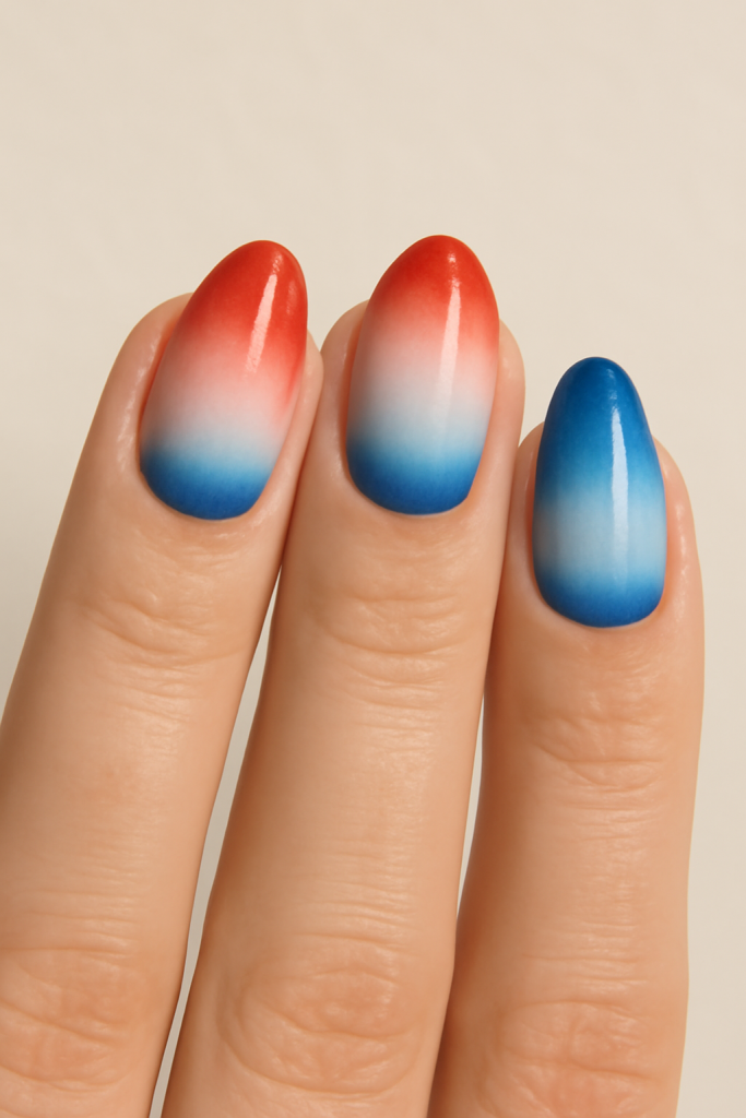 Ombre Independence nails design