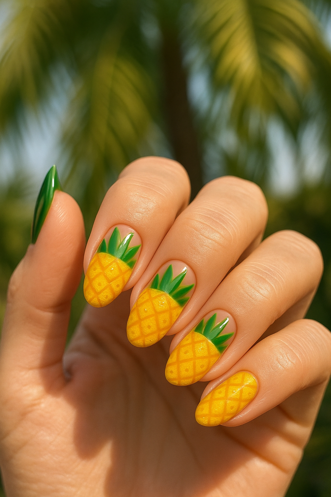 Pineapple Party nails