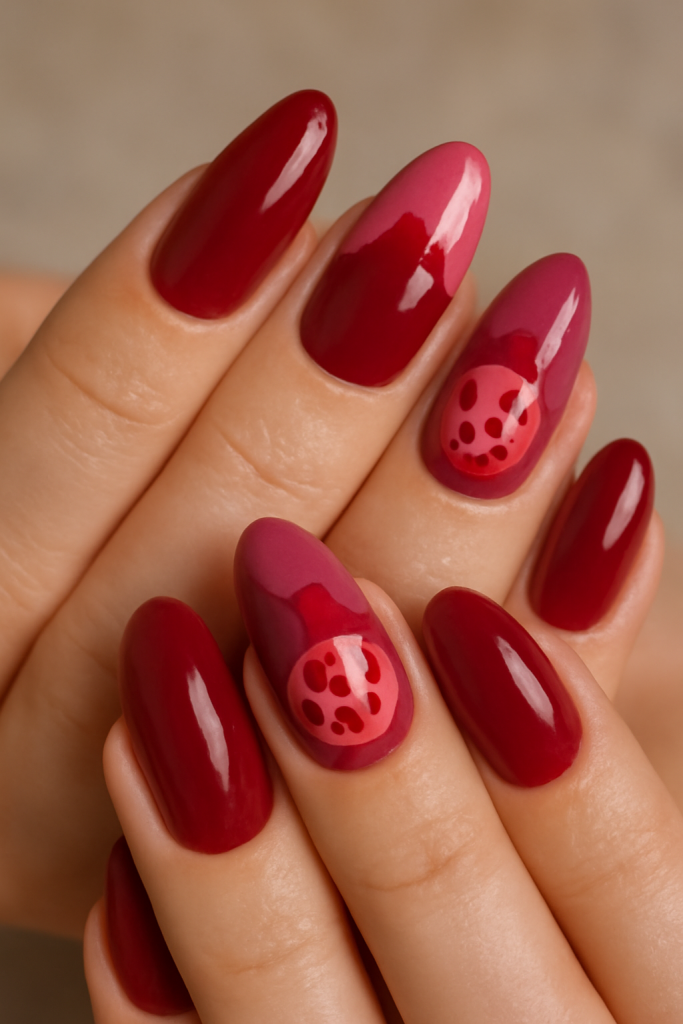 Pomegranate Power nails