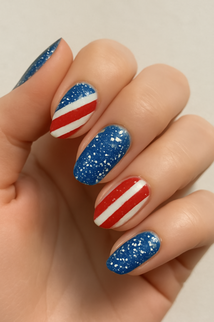 Striped and Spangled nails