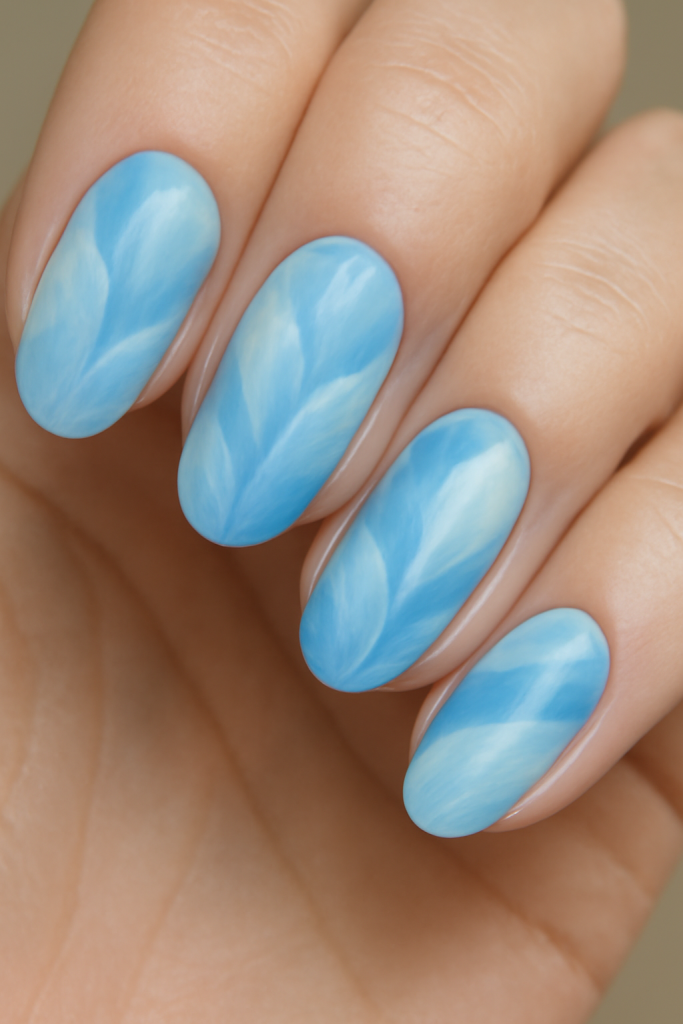 Abstract Blue and White Floral Art