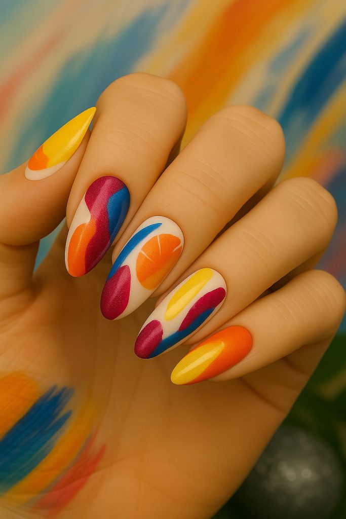 Abstract Nail Art for Creative Expression