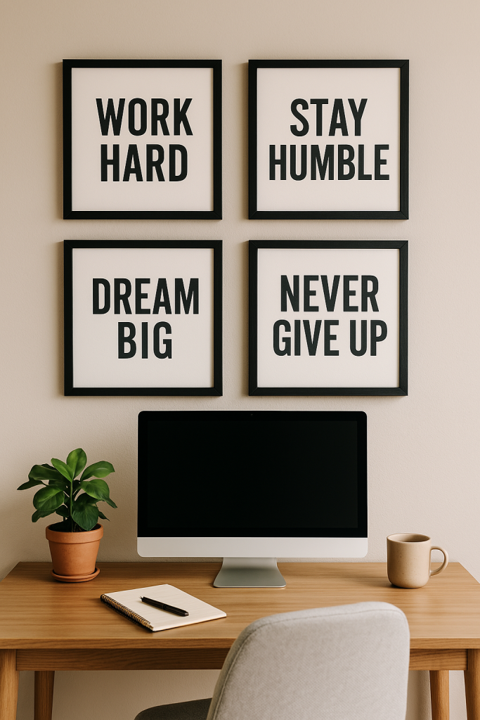 Add Wall Art or Motivational Quotes