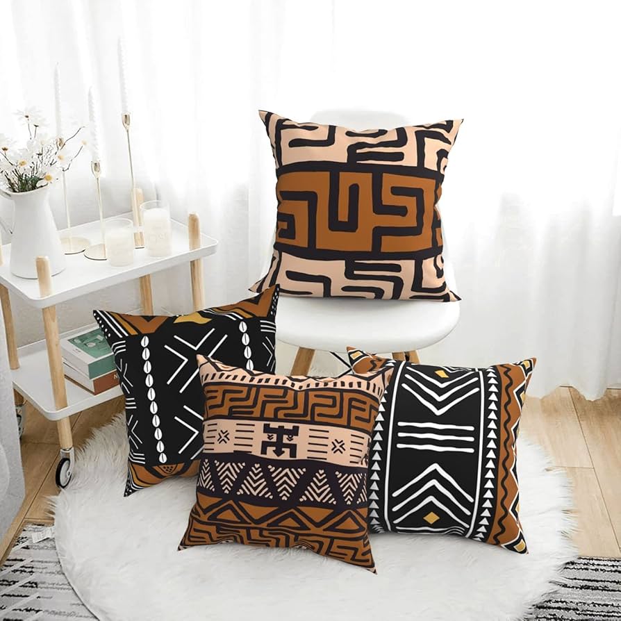 African Mudcloth Throws and Cushions