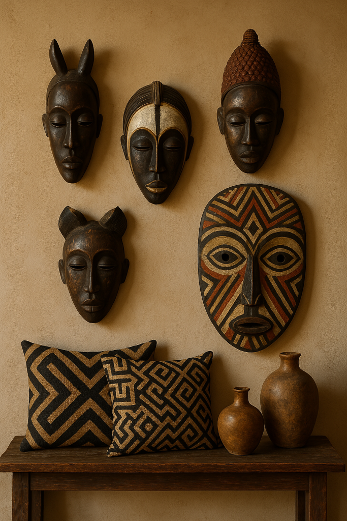 African Tribal Masks on the Wall