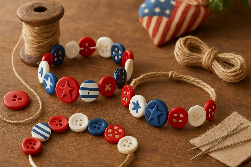 Americana Button Bracelets