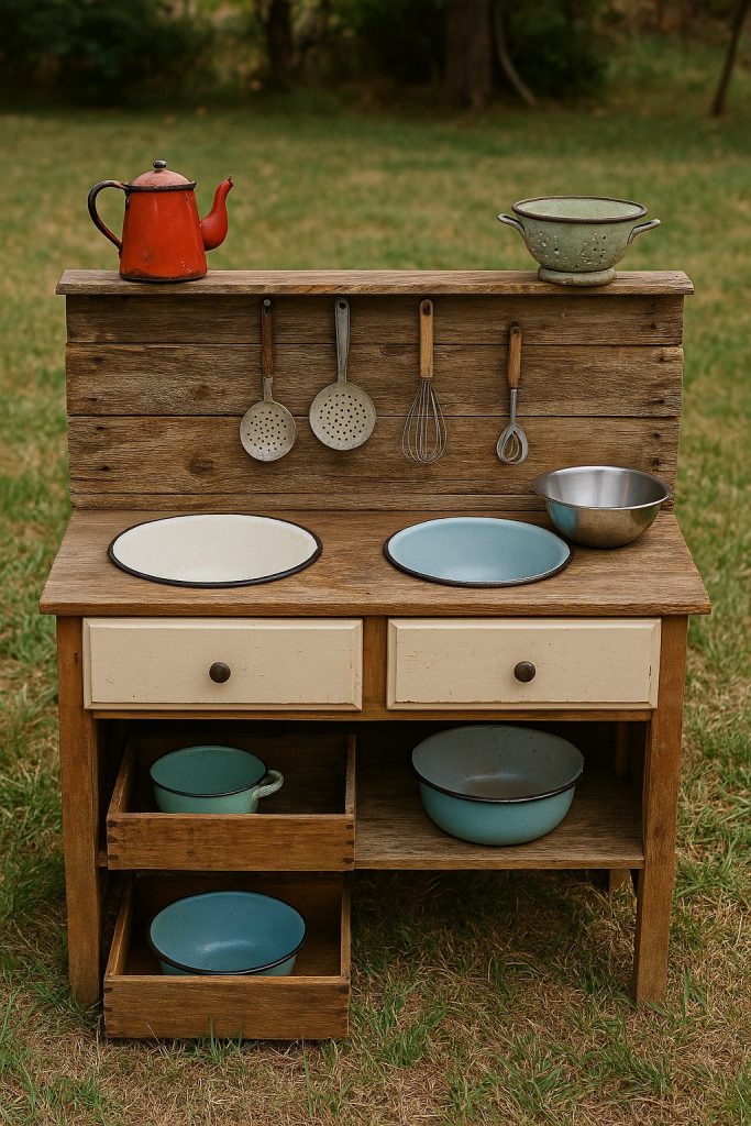 Budget-Friendly Mud Kitchen Using Thrifted Finds
