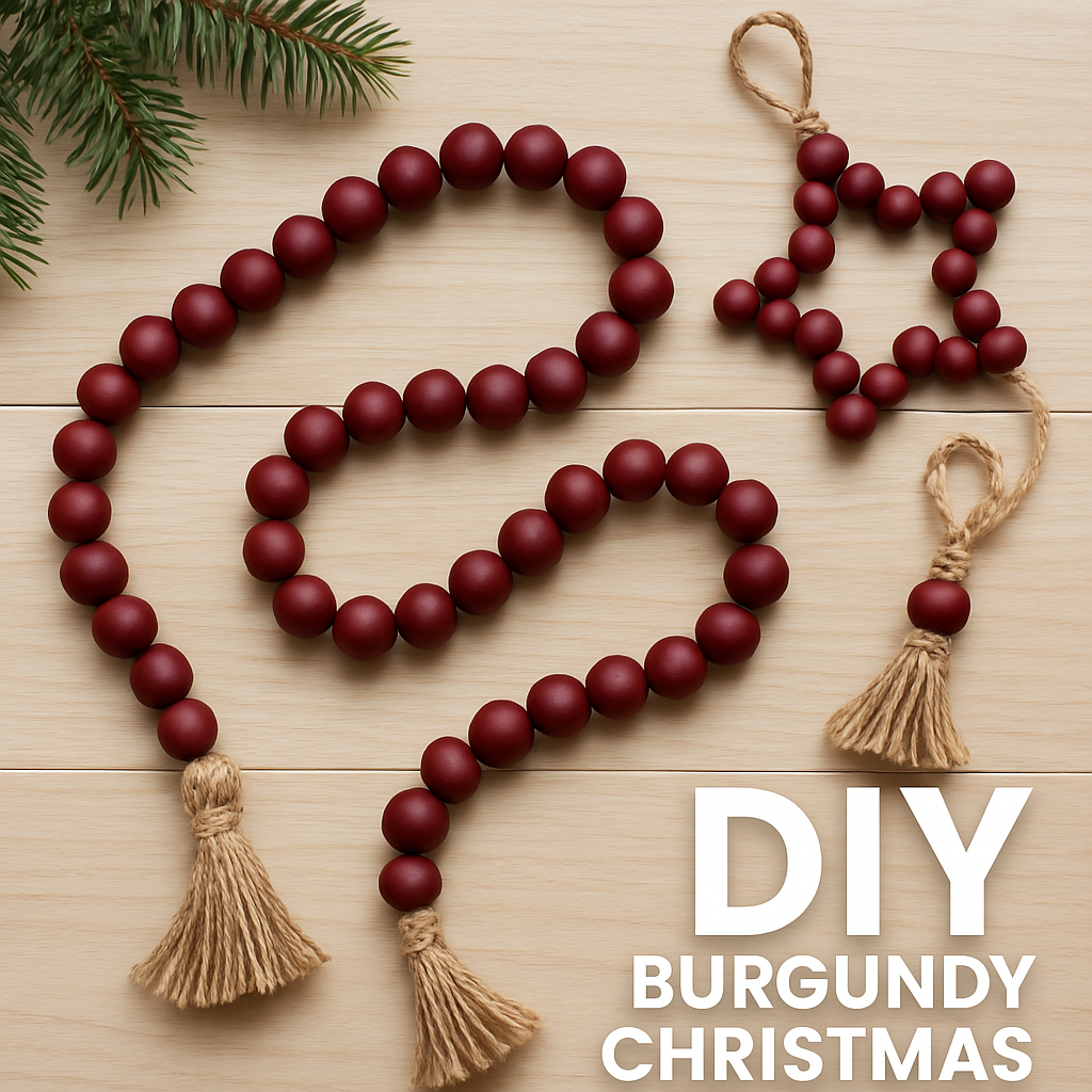  DIY Burgundy Beaded Garland