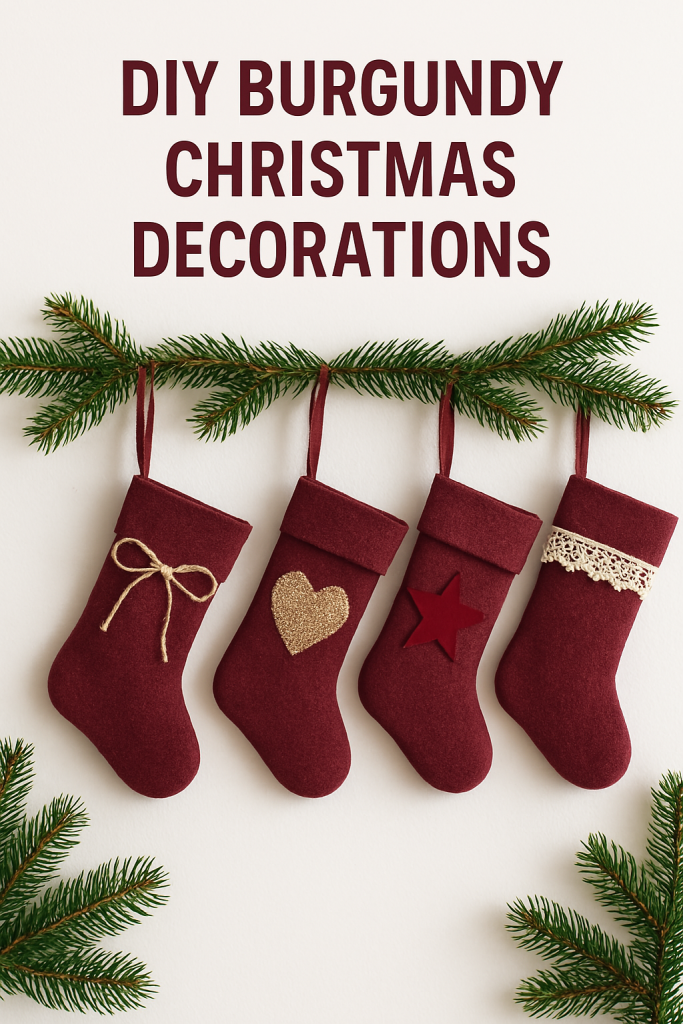 DIY Burgundy Stockings