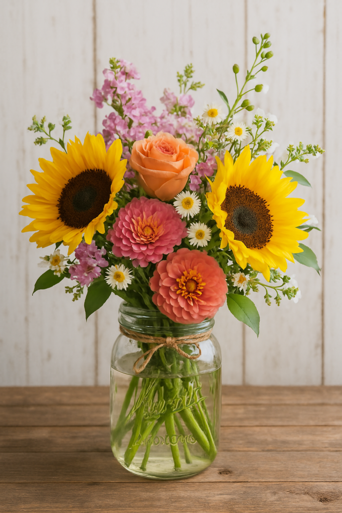 Farmhouse Fresh Mason Jar Bouquet