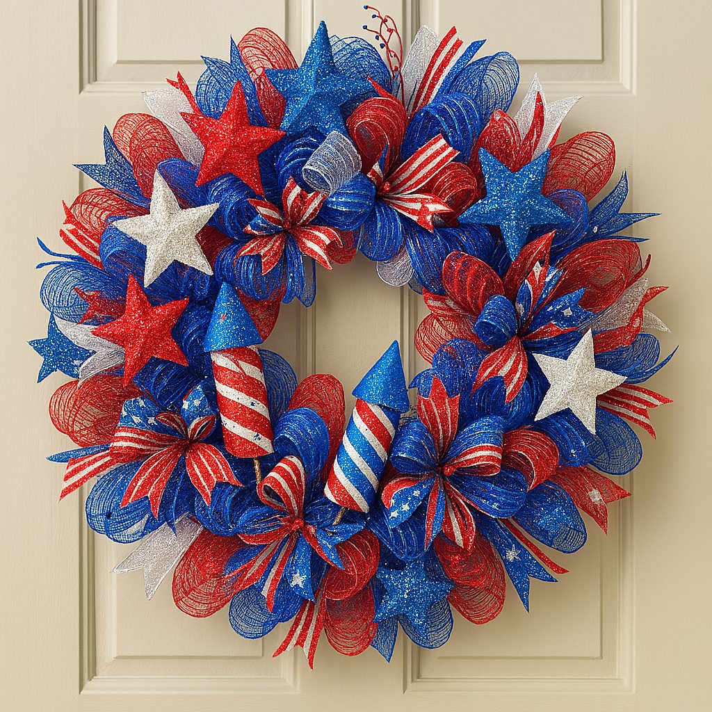 Firecracker Mesh Wreath