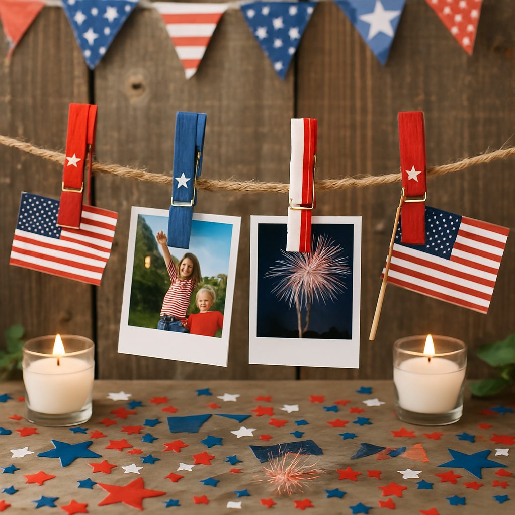Flag Clothespin Photo Display