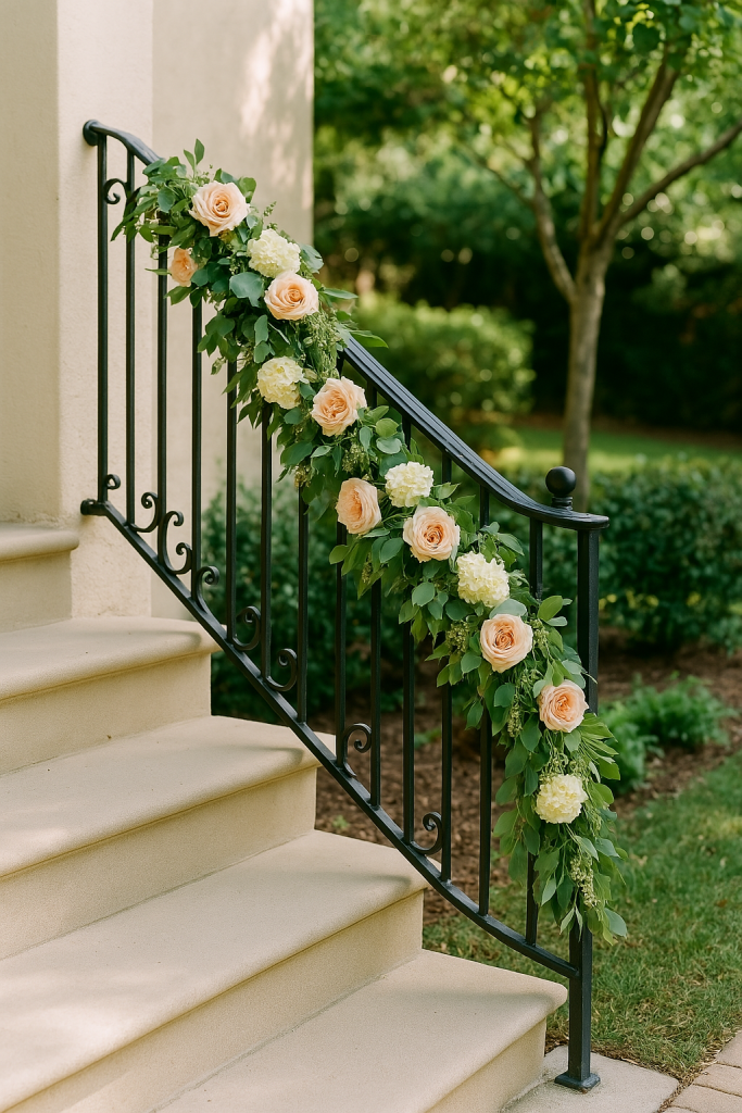 Floral Garland on Railings