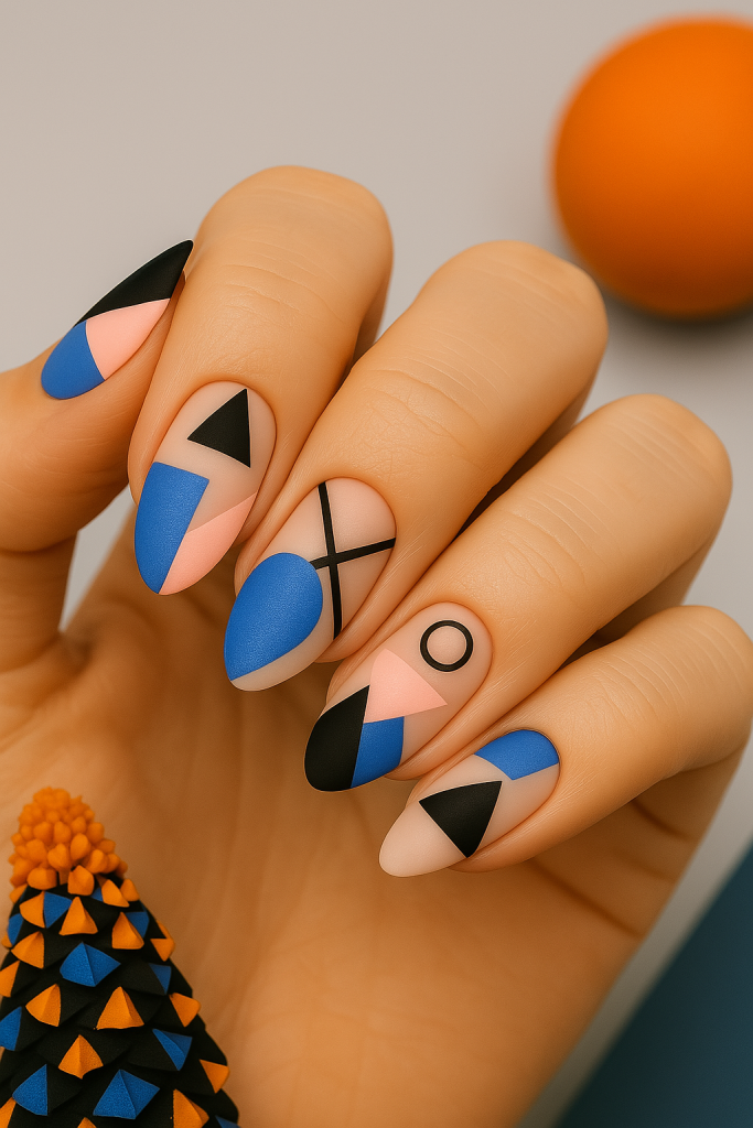 Geometric Nail Art Modern Yet Playful