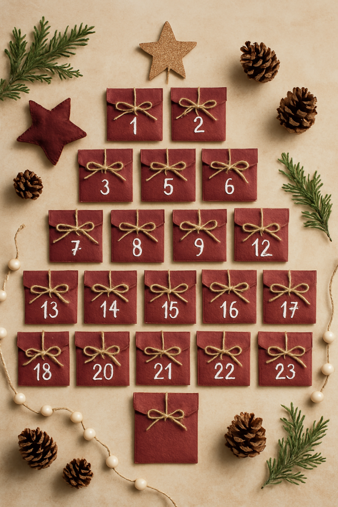  Handmade Burgundy Advent Calendar