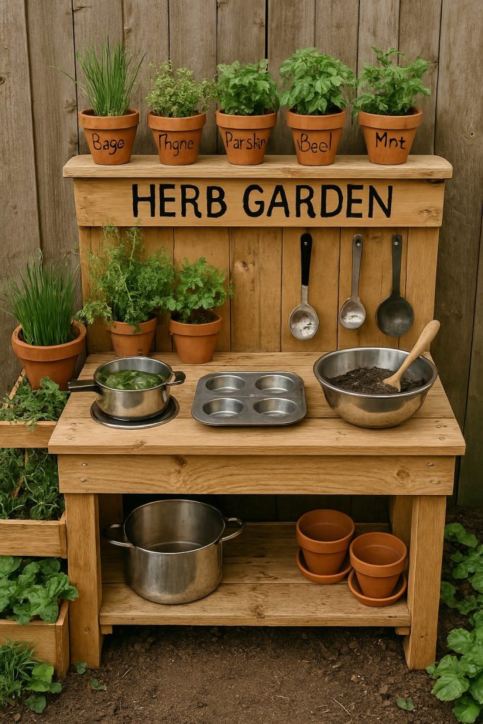 Herb Garden Mud Kitchen With Edible Plants