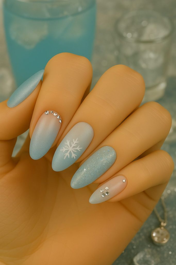Icy Blue Nails for a Cool, Refreshing Look