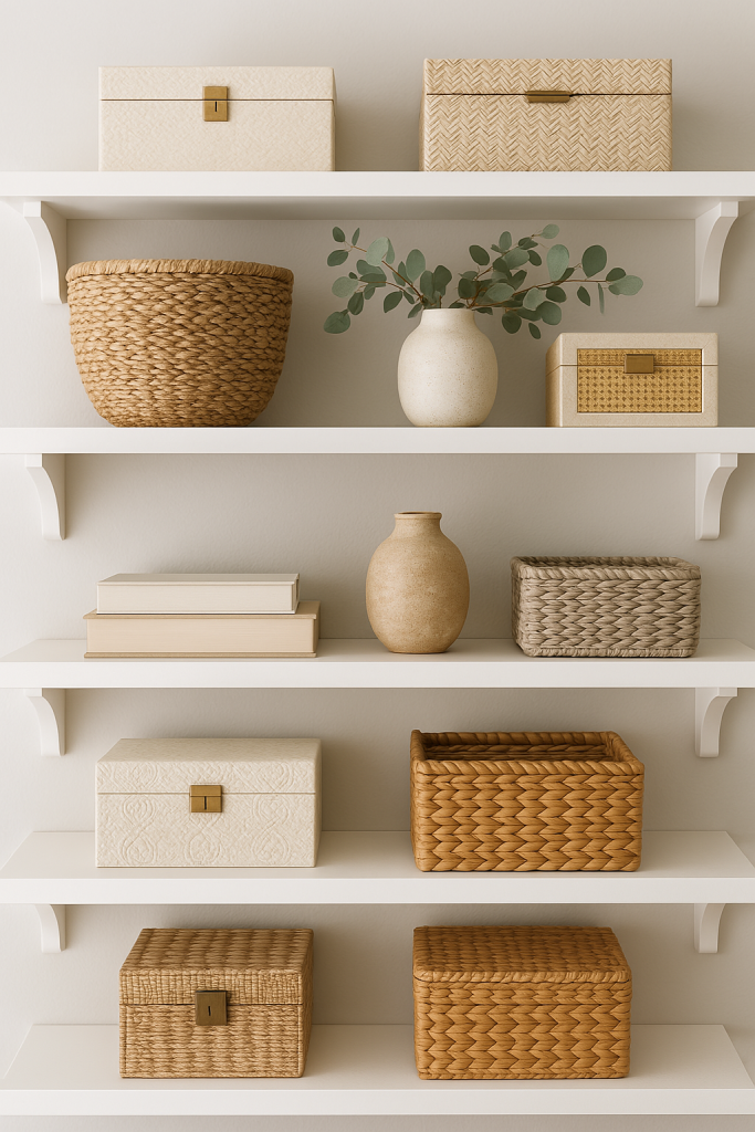 Incorporate Decorative Boxes and Baskets