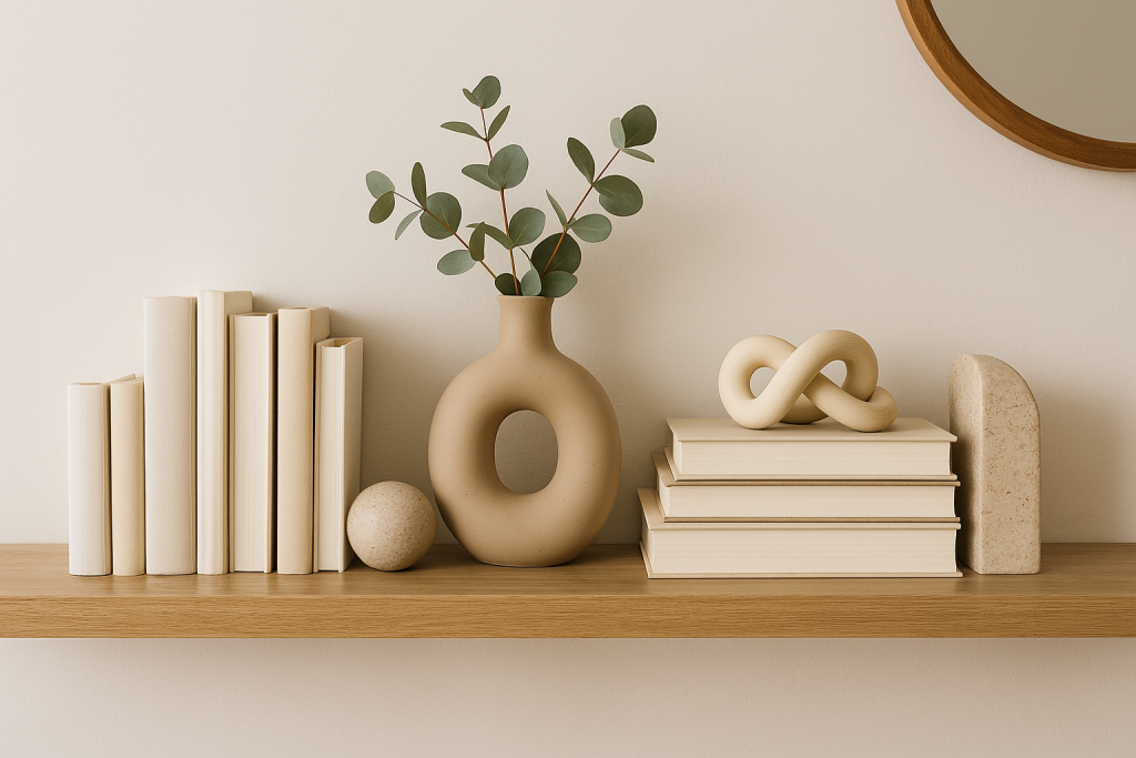 Mix Books with Decor Pieces