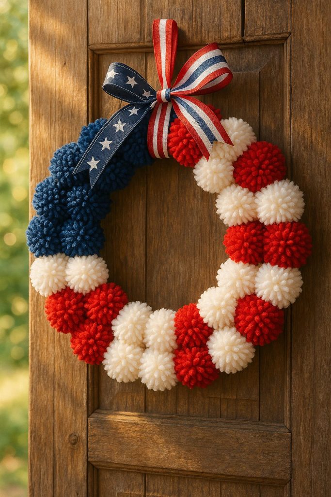 Pom-Pom Flag Wreath