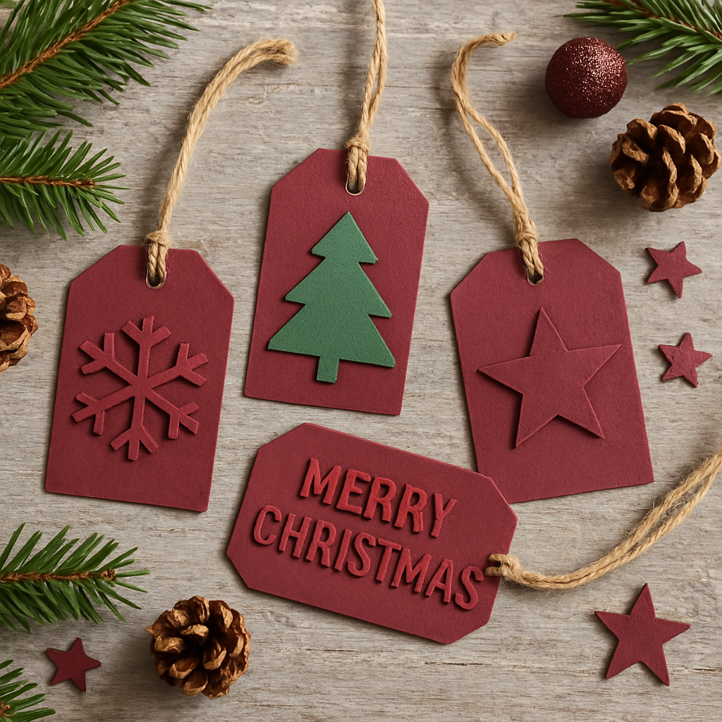 Recycled Burgundy Gift Tags
