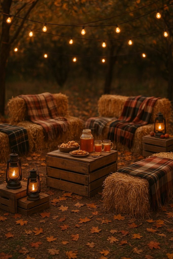 Rustic Hay Bale Lounge