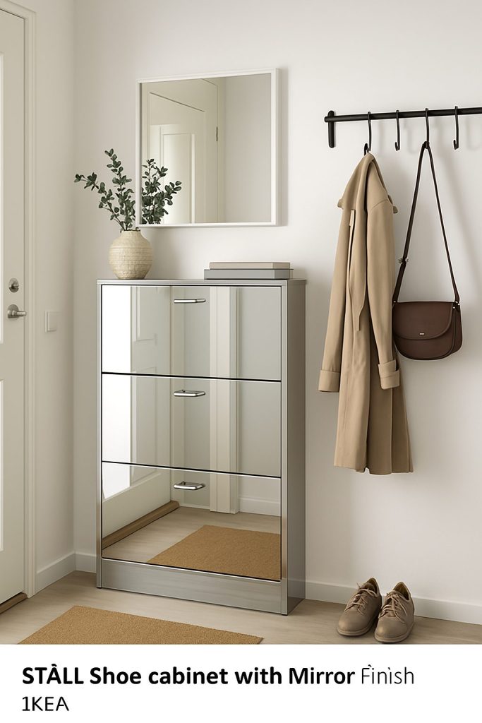 STÄLL Shoe Cabinet with Mirror Finish