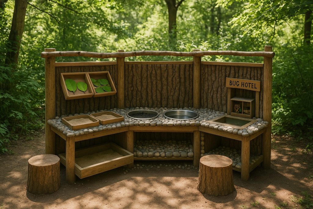Sensory-Centric Mud Kitchen With Nature Stations