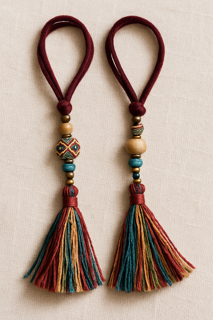 Velvet String and Ethnic Tassel Ends