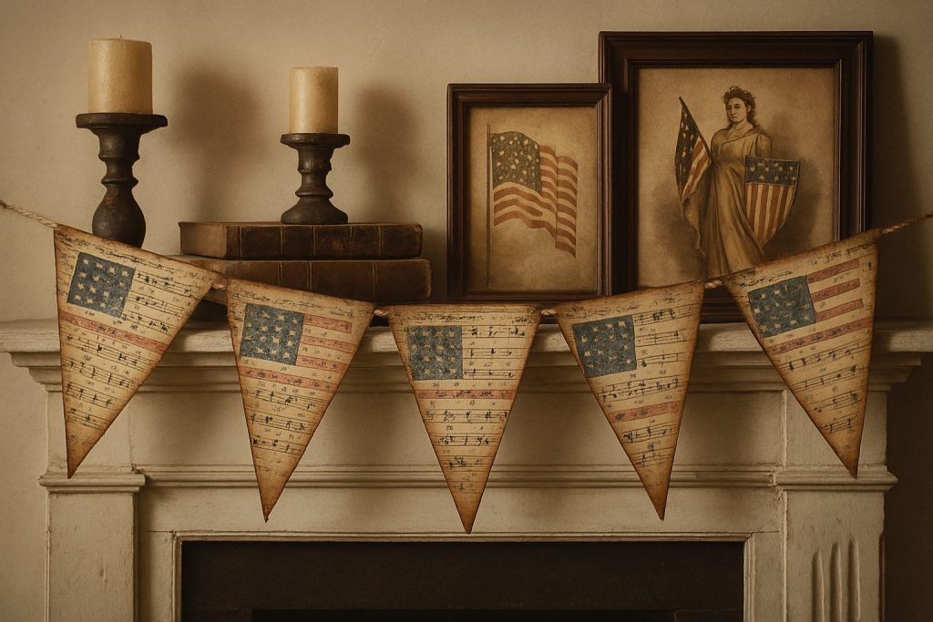Vintage Sheet Music Flags