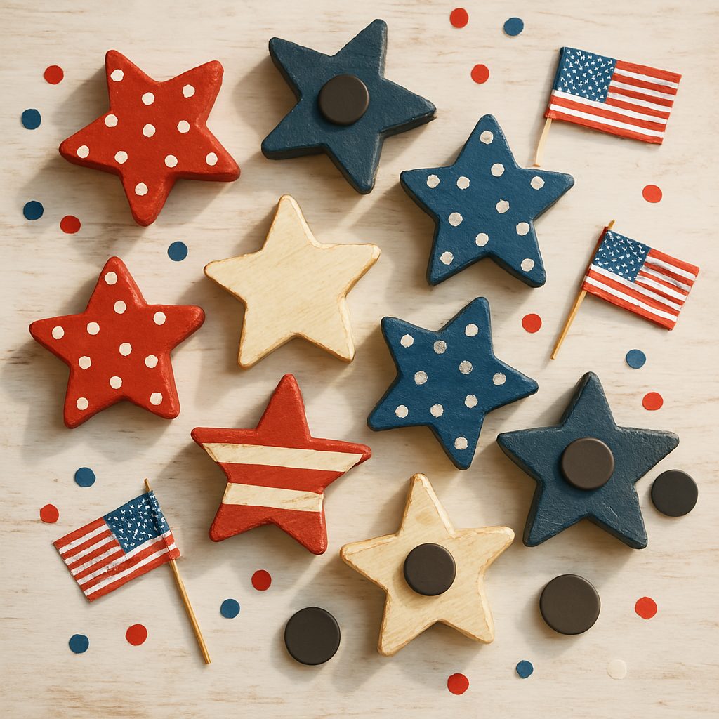 Wooden Star Magnets