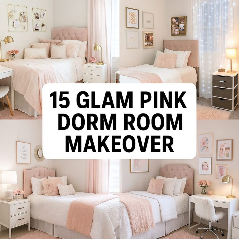 15 Glam Pink Dorm Room