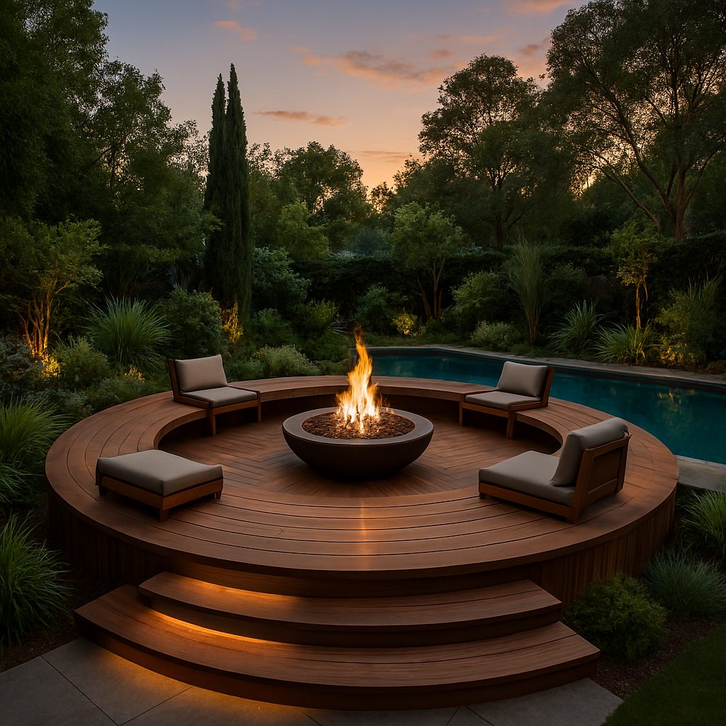 Circular Deck with Centerpiece Feature