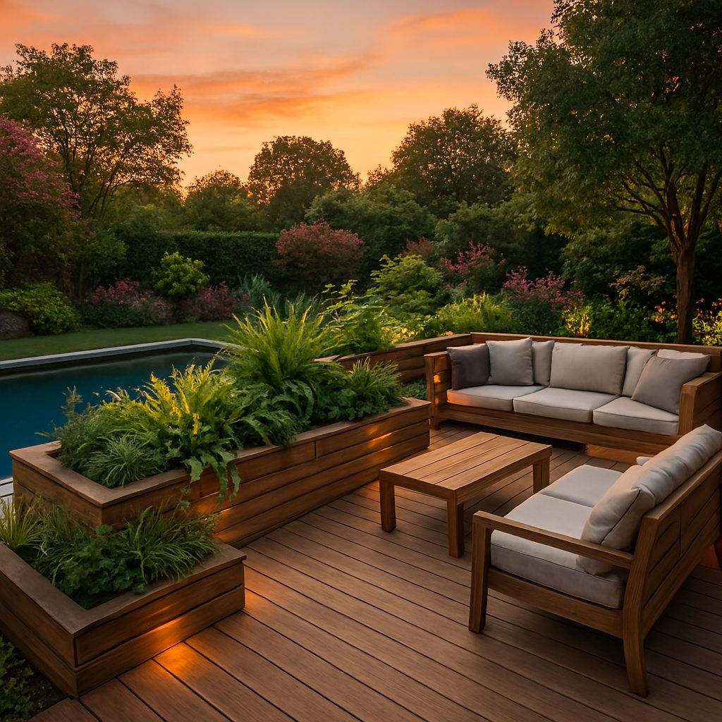 Deck with Built-In Planters