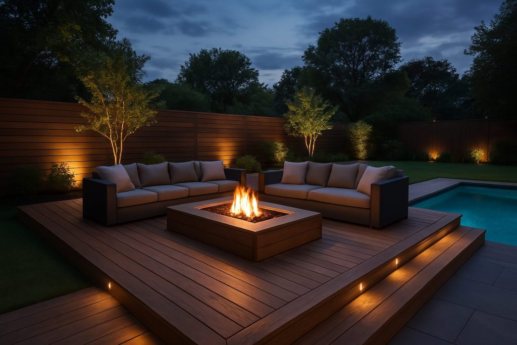 Deck with Integrated Fire Pit